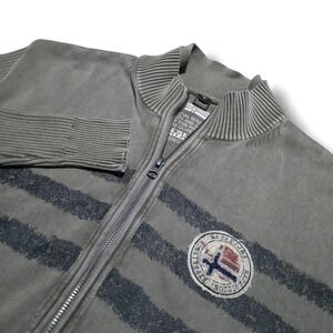 Napapijri Jacket Men's Medium Fleece Full Zip Sweater Dark Beige / Sand